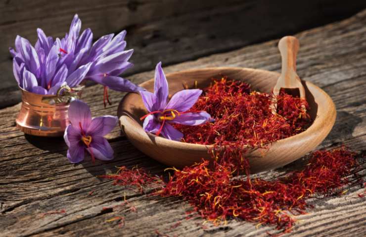 fiori e pistilli di zafferano